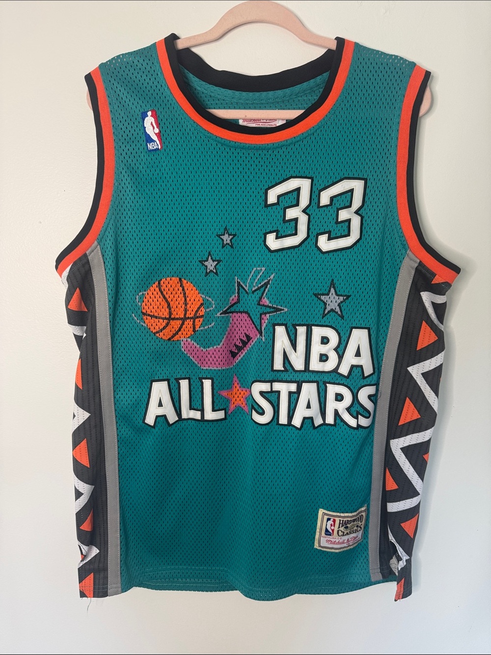 Mitchell & Ness  NBA Teal All-Stars #33 Ewing Basketball Jersey